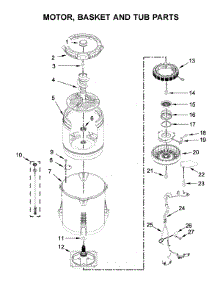 Motor, Basket And Tub Parts parts for Maytag Washer MVWB766FW2 from AppliancePartsPros.com