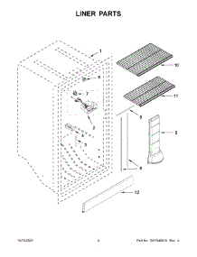 Liner Parts parts for Maytag Upright Freezer MZF34X16DW07 from AppliancePartsPros.com