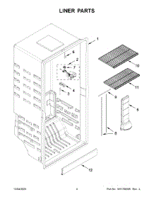 Liner Parts parts for Maytag Upright Freezer MZF34X18FW08 from AppliancePartsPros.com