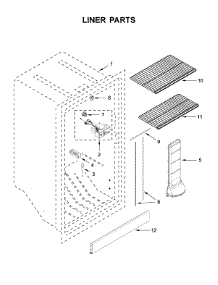 Liner Parts parts for Maytag Upright Freezer MZF34X20DW04 from AppliancePartsPros.com