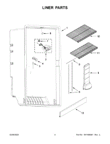 Liner Parts parts for Maytag Upright Freezer MZF34X20DW06 from AppliancePartsPros.com