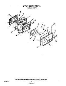 Oven Door parts for Roper Electric Range N9457*4 from AppliancePartsPros.com