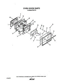 Oven Door parts for Roper Electric Range N9457*5 from AppliancePartsPros.com