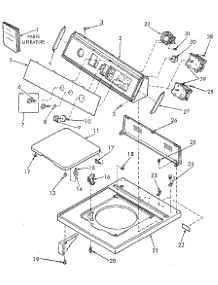 Control Hood, Controls, Loading Door And Cabinet Top parts for Speed Queen Washer NA3612L33628 from AppliancePartsPros.com