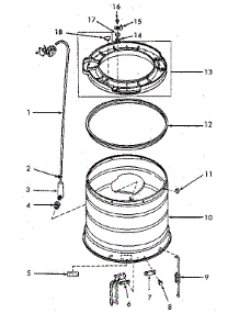 Outer Tub, Cover And Pressure Hose parts for Speed Queen Washer NA6621L33828 from AppliancePartsPros.com