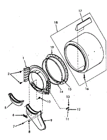 Front Bulkhead, Air Duct, Felt Seal And Cylinder parts for Speed Queen Dryer NE4613L43728 from AppliancePartsPros.com