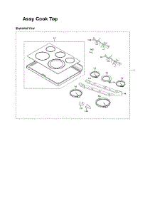 Cooktop Assy parts for Samsung Electric Range NE59R4321SG/AA-00 from AppliancePartsPros.com