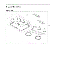 Cooktop Assy parts for Samsung Electric Range NE59T4311SS/AA-00 from AppliancePartsPros.com