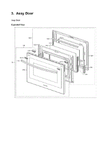Door Assy parts for Samsung Electric Range NE63BB871112/AA-00 from AppliancePartsPros.com