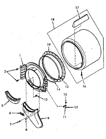 Front Bulkhead, Air Duct, Felt Seal And Cylinder parts for Speed Queen Dryer NG4619L53728 from AppliancePartsPros.com
