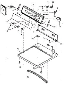 Control Hood, Controls And Cabinet Top parts for Speed Queen Dryer NG4619W53721 from AppliancePartsPros.com