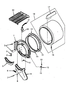 Front Bulkhead, Air Duct, Felt Seal And Cylinder parts for Speed Queen Dryer NG8639W53921 from AppliancePartsPros.com