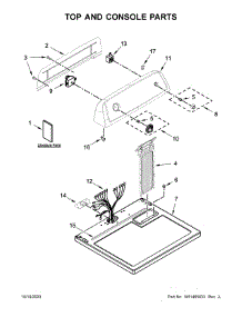 Top And Console Parts parts for Amana Dryer NGD4655EW3 from AppliancePartsPros.com