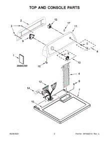Top And Console Parts parts for Amana Dryer NGD4655EW4 from AppliancePartsPros.com