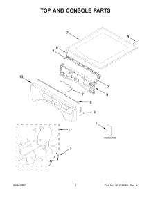 Top And Console Parts parts for Amana Dryer NGD5800HW2 from AppliancePartsPros.com