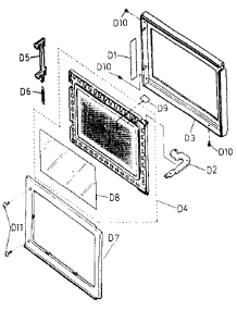 Door parts for Panasonic Countertop Microwave NN-6512 from AppliancePartsPros.com