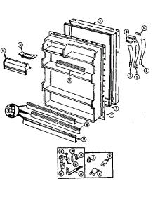 Fresh Food Door (Nt173ma / Dc24a) (Nt173ma / Dc24c) (Nt173mw / Dc23a) (Nt173mw / Dc23c) parts for Norge Top-Mount Refrigerator NT173MW/DC24C from AppliancePartsPros.com