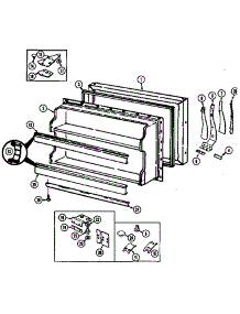 Freezer Door (Nt173ma / Dc24a) (Nt173ma / Dc24c) (Nt173mw / Dc23a) (Nt173mw / Dc23c) (Nt173mw / Dc24c) parts for Norge Top-Mount Refrigerator NT173MW/DC24C from AppliancePartsPros.com