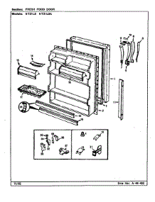 Fresh Food Door (Nt21l9 / Ca75a) (Nt21l9a / Ca76a) parts for Admiral Top-Mount Refrigerator NT21L9/CA75A from AppliancePartsPros.com