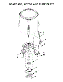 Gearcase, Motor And Pump Parts parts for Amana Washer NTW4516FW3 from AppliancePartsPros.com
