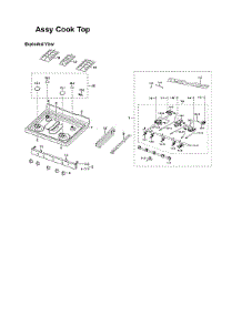 Cooktop Assy parts for Samsung Gas Range NX58F5500SW/AA-02 from AppliancePartsPros.com
