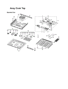 Cooktop Assy parts for Samsung Gas Range NX58K9850SG/AA-03 from AppliancePartsPros.com