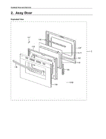 Door Assy parts for Samsung Gas Range NX58R4311SG/AA-00 from AppliancePartsPros.com