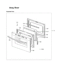 Door Assy parts for Samsung Gas Range NX58R4311SG/AA-02 from AppliancePartsPros.com