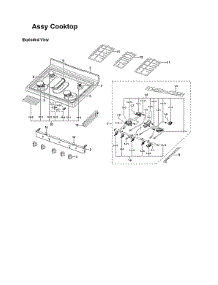 Cooktop Assy parts for Samsung Gas Range NX58R4311SG/AA-02 from AppliancePartsPros.com