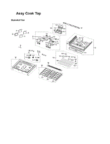 Cooktop Assy parts for Samsung Gas Range NX58R9311SS/AA-00 from AppliancePartsPros.com