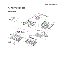 Cooktop Assy parts for Samsung Gas Range NX58R9421SG/AA-00 from AppliancePartsPros.com