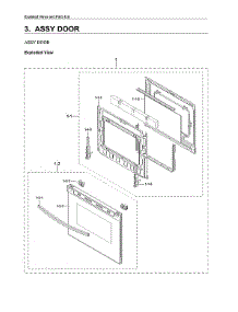 Door Assy parts for Samsung Gas Range NX60A6111SW/AA-00 from AppliancePartsPros.com