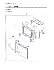 Door Assy parts for Samsung Gas Range NX60A6311SG/AA-00 from AppliancePartsPros.com