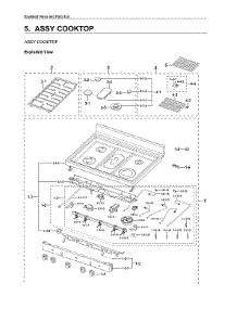 Cooktop Assy parts for Samsung Gas Range NX60A6311SG/AA-00 from AppliancePartsPros.com