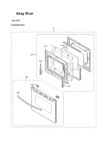 Door Assy parts for Samsung Gas Range NX60A6311SG/AA-01 from AppliancePartsPros.com