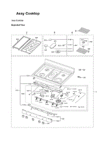 Cooktop Assy parts for Samsung Gas Range NX60A6311SG/AA-02 from AppliancePartsPros.com