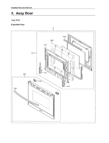 Door Assy parts for Samsung Gas Range NX60A6511SB/AA-00 from AppliancePartsPros.com