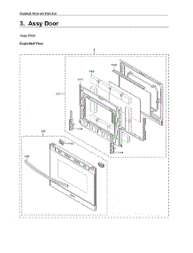 Door Assy parts for Samsung Gas Range NX60A6511SG/AA-00 from AppliancePartsPros.com
