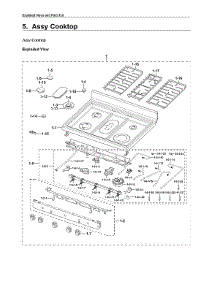 Cooktop Assy parts for Samsung Gas Range NX60A6511SG/AA-00 from AppliancePartsPros.com