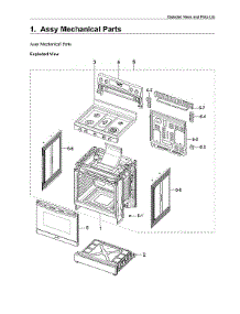 Mechanical Parts parts for Samsung Gas Range NX60A6511SS/AA-01 from AppliancePartsPros.com
