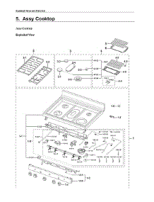 Cooktop Assy parts for Samsung Gas Range NX60A6711SG/AA-00 from AppliancePartsPros.com