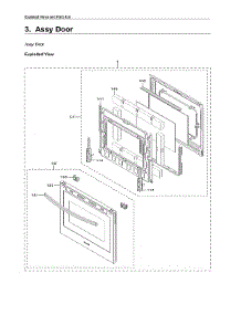 Door Assy parts for Samsung Gas Range NX60A6711SS/AA-00 from AppliancePartsPros.com