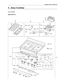 Cooktop Assy parts for Samsung Gas Range NX60A6711ST/AA-00 from AppliancePartsPros.com