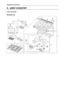 Cooktop Assy parts for Samsung Gas Range NX60T8111SS/AA-03 from AppliancePartsPros.com