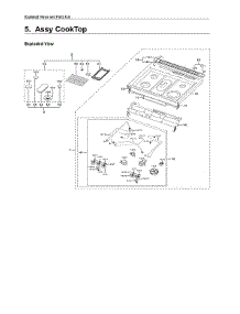 Cooktop Assy parts for Samsung Gas Range NX60T8511SS/AA-01 from AppliancePartsPros.com