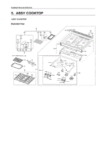 Cooktop Assy parts for Samsung Gas Range NX60T8511SS/AA-03 from AppliancePartsPros.com