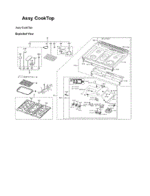 Cooktop Assy parts for Samsung Gas Range NX60T8711SS/AA-01 from AppliancePartsPros.com