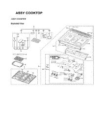 Cooktop Assy parts for Samsung Gas Range NX60T8711SS/AA-02 from AppliancePartsPros.com