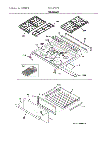 Top / Drawer parts for Frigidaire Gas Range PCFG3078AFB from AppliancePartsPros.com