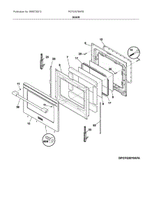Door parts for Frigidaire Gas Range PCFG3078AFB from AppliancePartsPros.com